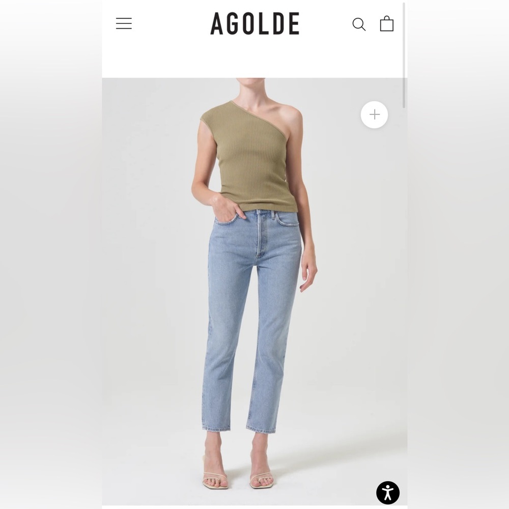 AGOLDE- Riley high rise straight crop. Size 27
